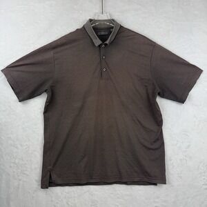 Daniel Cremieux Signature Collection‎ Large Mens Polo Shirt Brown Short Sleeve